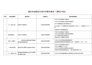 重庆市涪陵区行政许可事项清单2022年版.docx