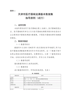 《天津市医疗器械追溯基本数据集指导原则（试行）》.docx