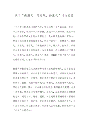 关于“提底气、定志气、扬正气”讨论交流.docx