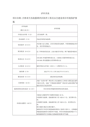 评审详表吉林省月亮泡蓄滞洪区防洪工程及安全建设项目环境保护措施.docx