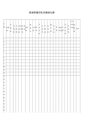 美容院值日生交接班记录.docx