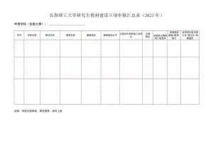 长春理工大学研究生教材建设立项申报汇总023年.docx