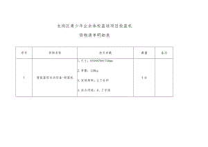 龙岗区青少年业余体校篮球项目投篮机货物清单明细表.docx