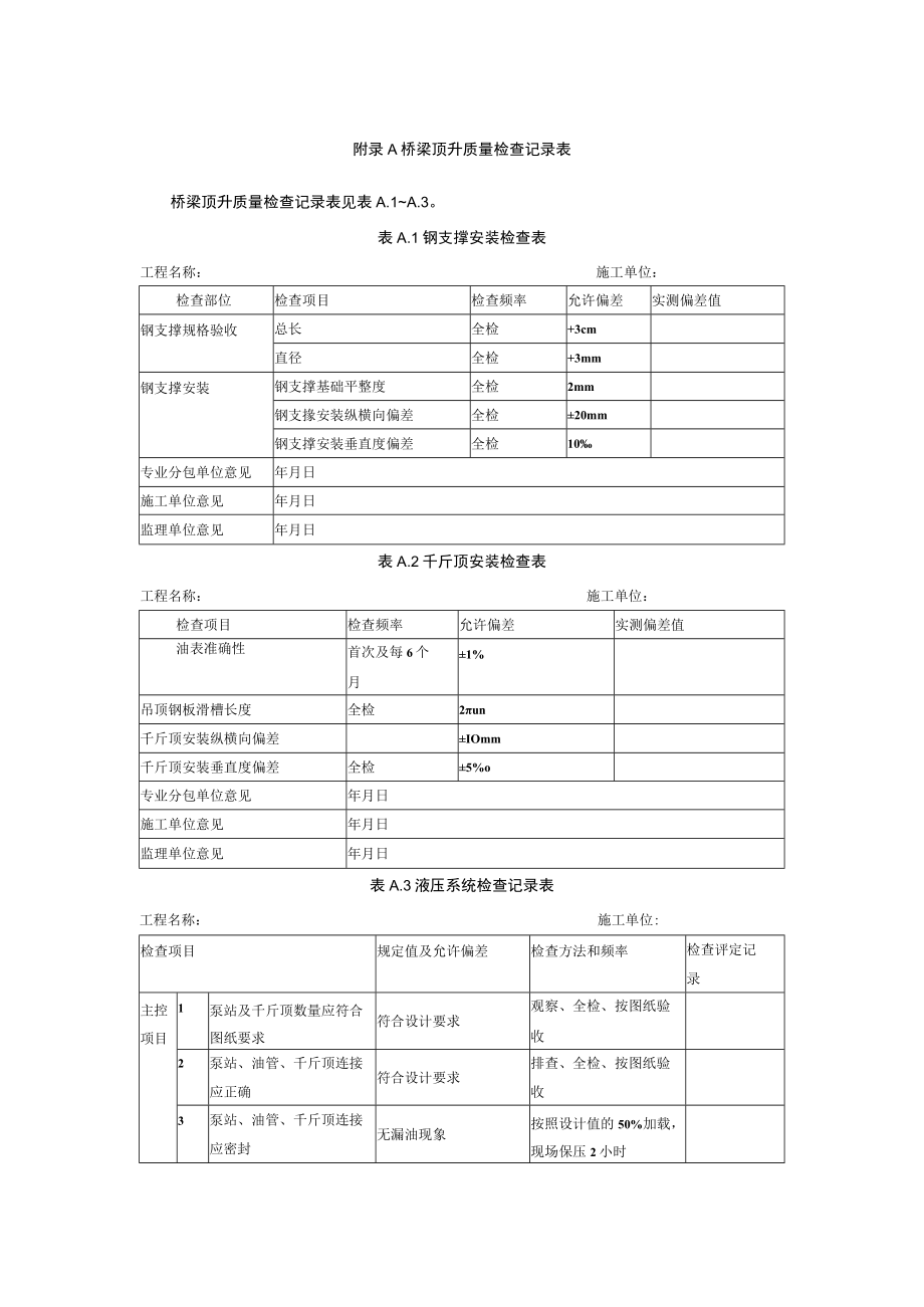 桥梁顶升质量检查记录表.docx_第1页