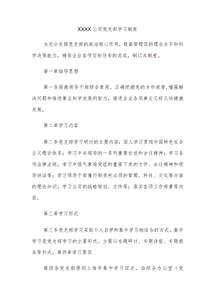 XXXX公司党支部学习制度.docx