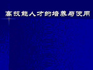 高技能人才培养与使用.ppt