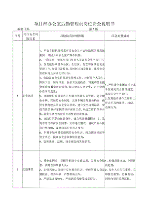 06后勤管理员岗位安全说明书.docx