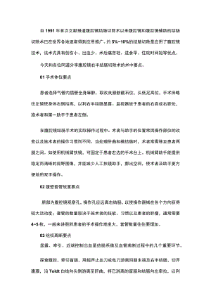 (术中要点)腹腔镜右半结肠切除术 附(述评)脑胶质瘤临床诊断与治疗.docx