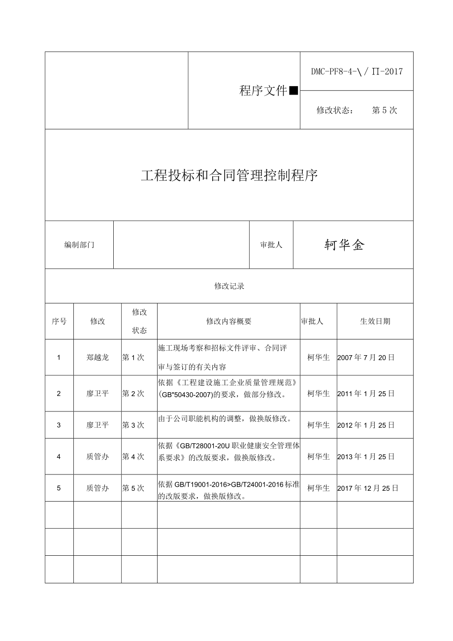 8.2 工程投标和合同管理控制程序.docx_第1页