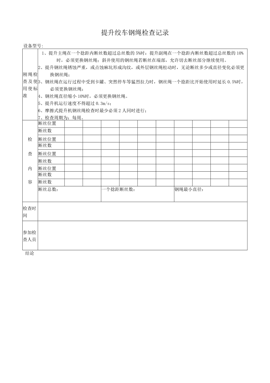 157纲绳检查记录.docx_第1页