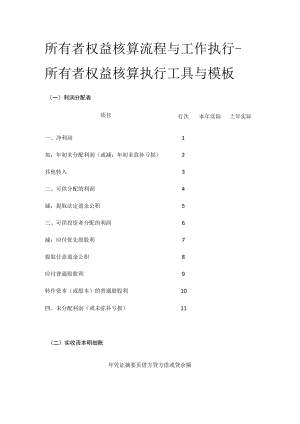 [优]所有者权益核算流程与工作执行-所有者权益核算执行工具与模板.docx