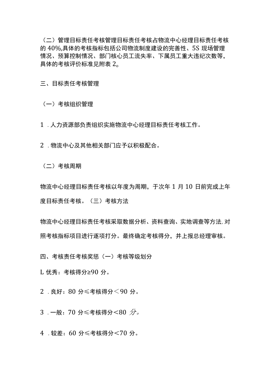 [全]物流中心经理目标责任考核方案.docx_第2页