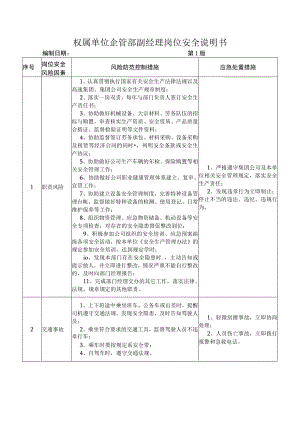 15企管部副经理岗位安全说明书.docx