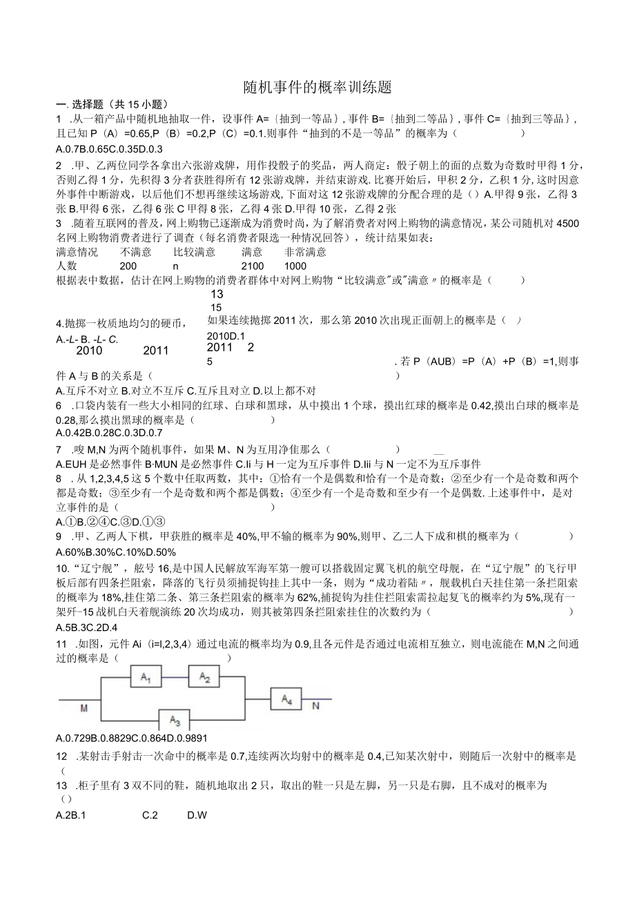 MS05随机事件的概率训练题(文).docx_第1页