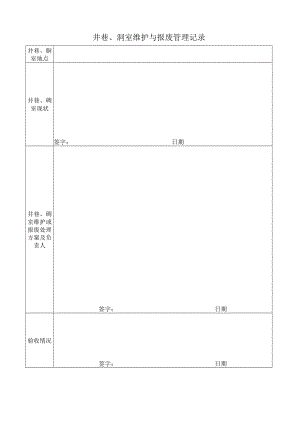 167井巷、硐室维护与报废管理记录.docx