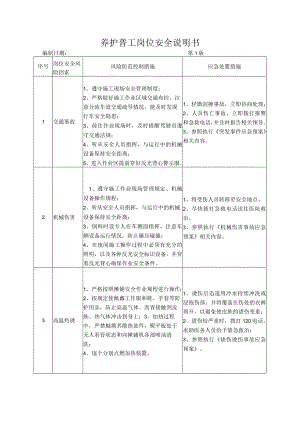 71养护施工普工岗位安全说明书.docx