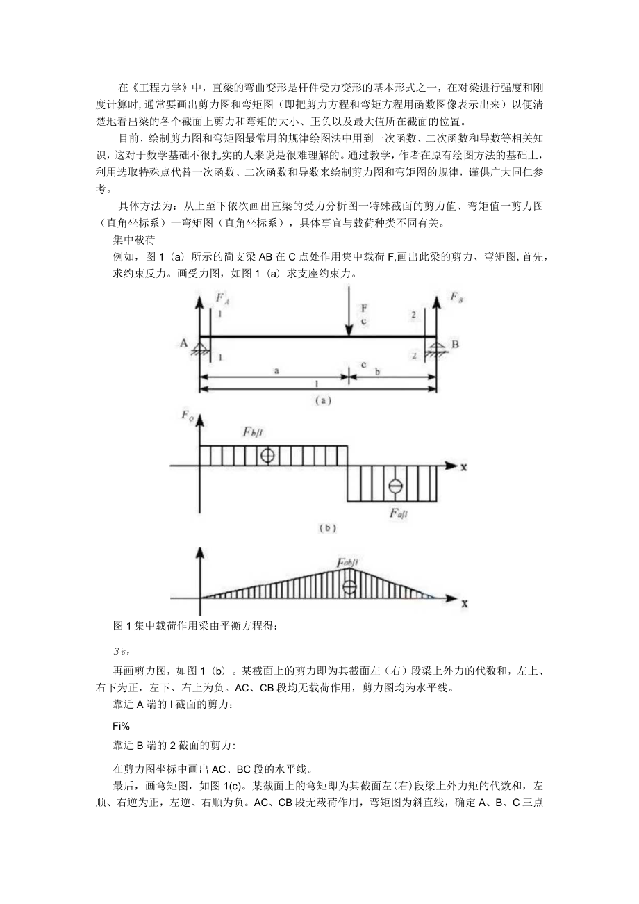 《工程力学》中剪力图和弯矩图的快易绘图法（附材料力学中简易法快速画梁的剪力图和弯矩图）.docx_第1页