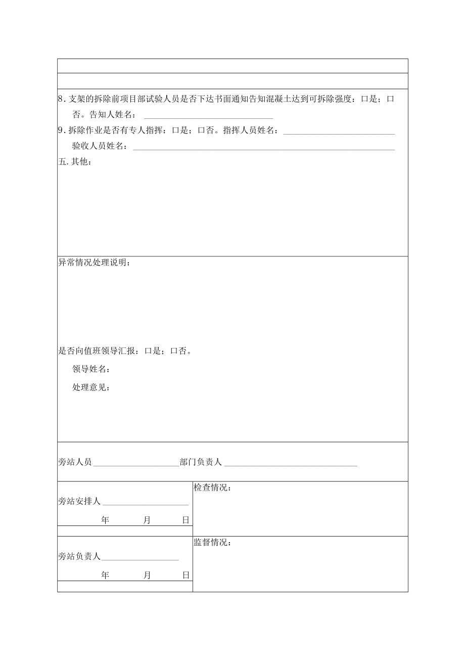 2.中铁四局专业现场旁站记录(脚手架、承重支架).docx_第3页