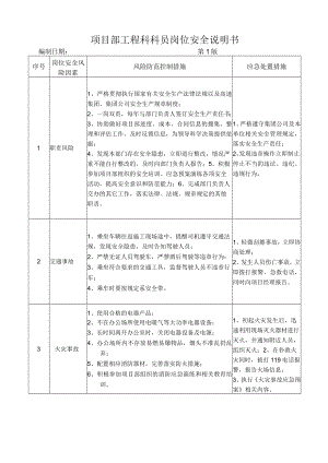 11工程科科员岗位安全说明书.docx