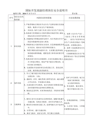 41国际开发部副经理岗位安全说明书.docx