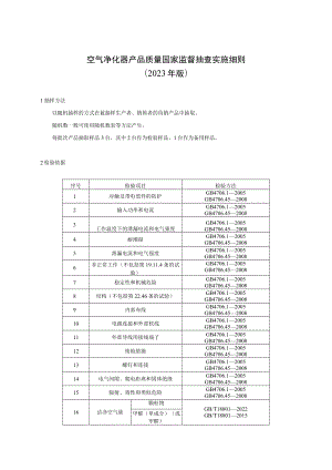 20 空气净化器产品质量国家监督抽查实施细则（2023年版）.docx