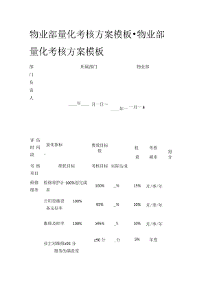 [优]物业部量化考核方案模板-物业部量化考核方案模板.docx