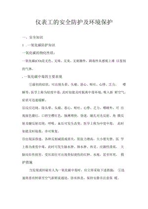 仪表工的安全防护及环境保护.docx