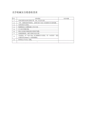 光学机械安全隐患检查表.docx