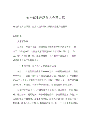 【发言材料】安全试生产动员大会发言稿（9页）.docx