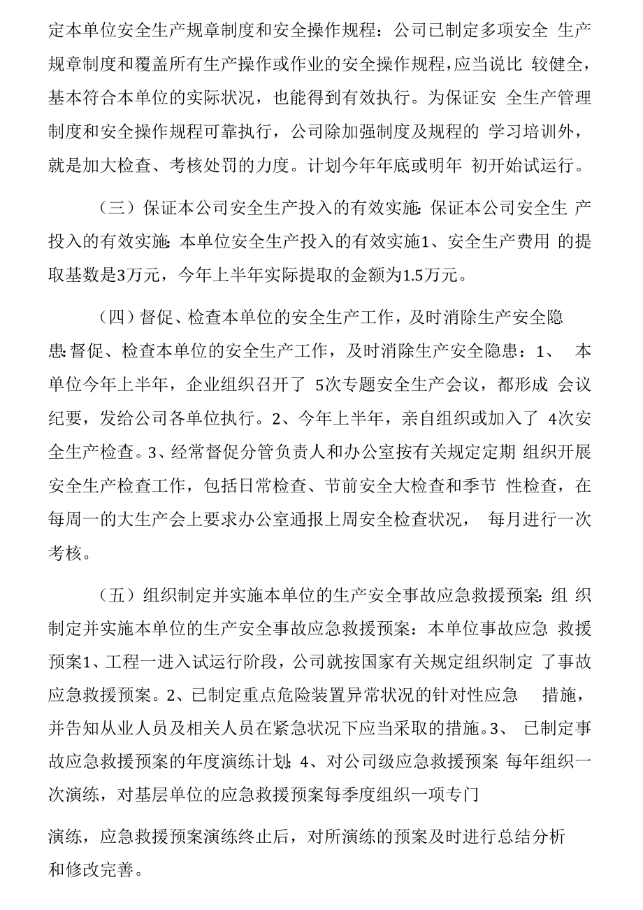 企业主要负责人安全生产履职情况报告.docx_第2页