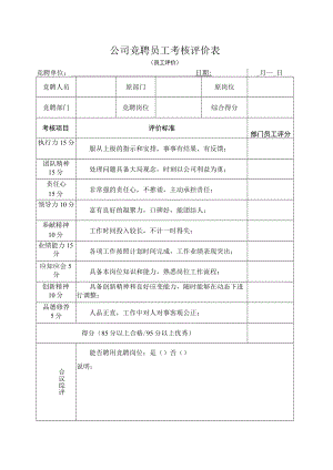 公司竞聘员工考核评价表（员工评价）.docx