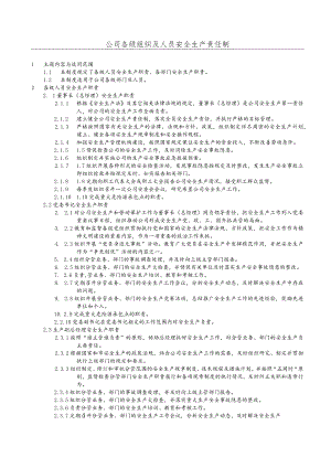 公司各级组织及人员安全生产责任制.docx