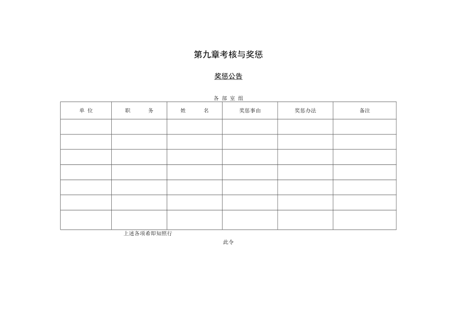 【考核与奖惩】第一节 奖惩公告.docx_第1页