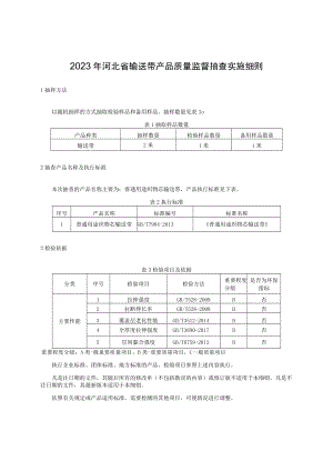 2023年河北省输送带产品质量监督抽查实施细则.docx