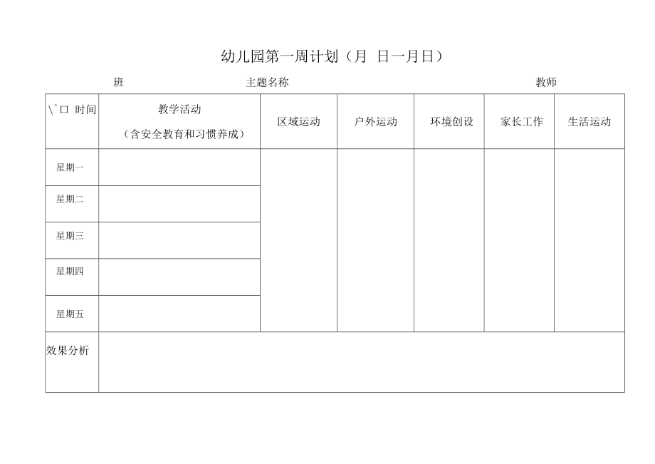 主题周教学计划表表模板.docx_第1页