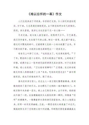 《难以忘怀的一幕》作文.docx