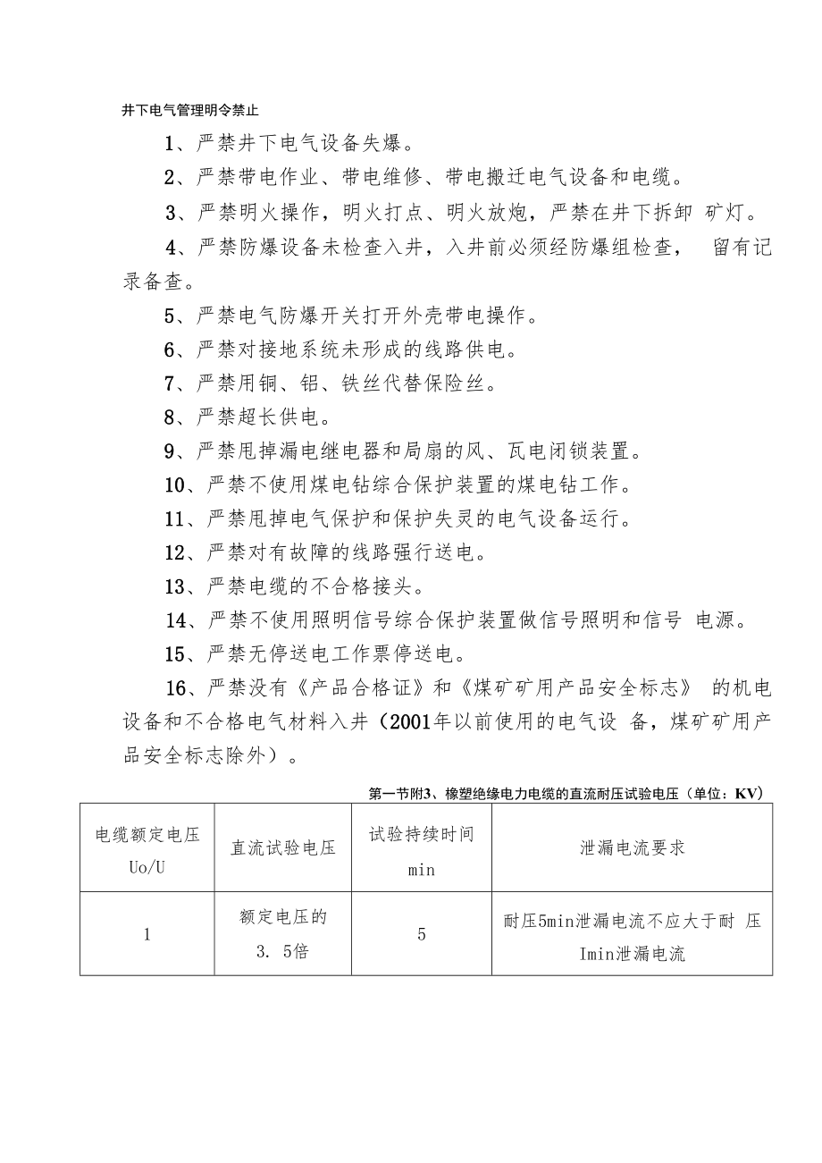 井下电气管理明令禁止.docx_第1页