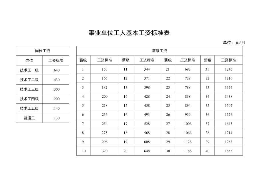 事业单位基本工资调整标准表模板.docx_第3页