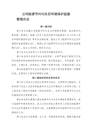 公司能源节约与生态环境保护监督管理办法.docx