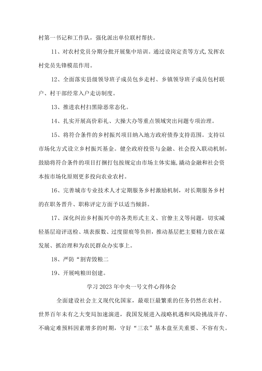 乡镇党委书记组织学习2023年中央一号文件心得体会合计4份.docx_第2页