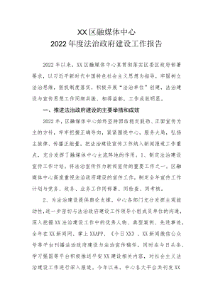 XX区融媒体中心2022年度法治政府建设工作报告.docx