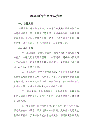 两会期间安全防范方案 .docx