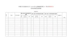 乡镇卫生院基本公卫（0-6岁儿童健康管理2）项目村级部分劳务补贴发放清册.docx