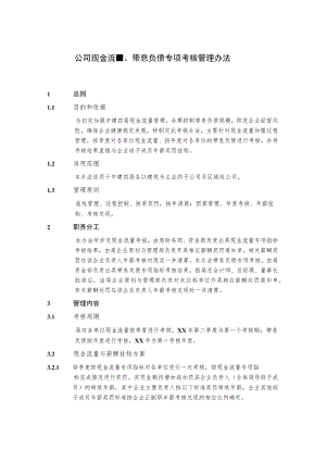 公司现金流量、带息负债专项考核管理办法.docx