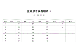 住院患者收费明细本（医院范本）.docx