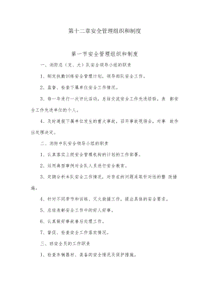 人大消防灭火救援讲义12安全管理组织和制度.docx