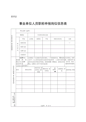 事业单位人员职称申报岗位信息表（事业单位在编人员填写）.docx