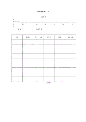 【人事档案】第七节 人事通知单（一）.docx