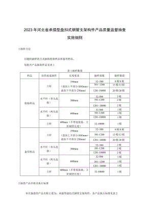 2023年河北省承插型盘扣式钢管支架构件产品质量监督抽查实施细则.docx