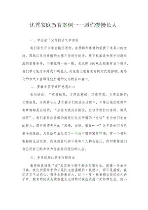 优秀家庭教育案例——愿你慢慢长大.docx